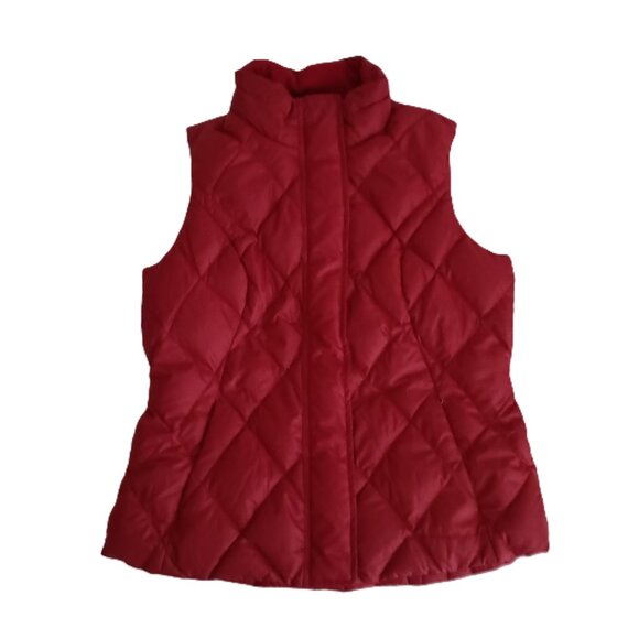 Eddie Bauer Red Quilted Down Fall Winter Outdoor Vest Women’s Size M - Picture 2 of 16